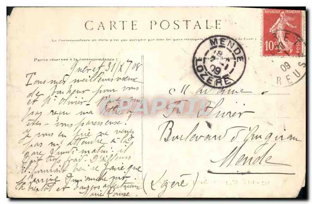 Glénic, nahe Guéret (Creuse) — Die Ufer der Creuse am Moulin du Châtelard — Verlag A. De Nussac, Guéret - Rückseite