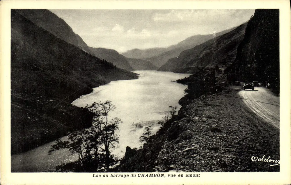See des CHAMBON-Staudamms — Blick von stromaufwärts — Odlonzy - Vorderseite