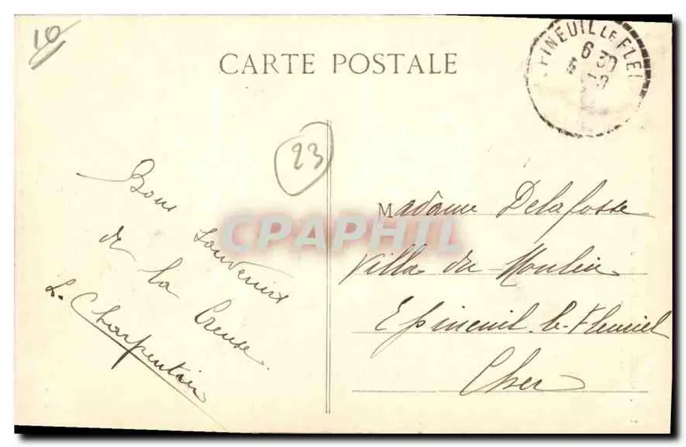 Pittoreske Creuse — Crozant und die Ruinen — PM, Nr. 1414 - Rückseite