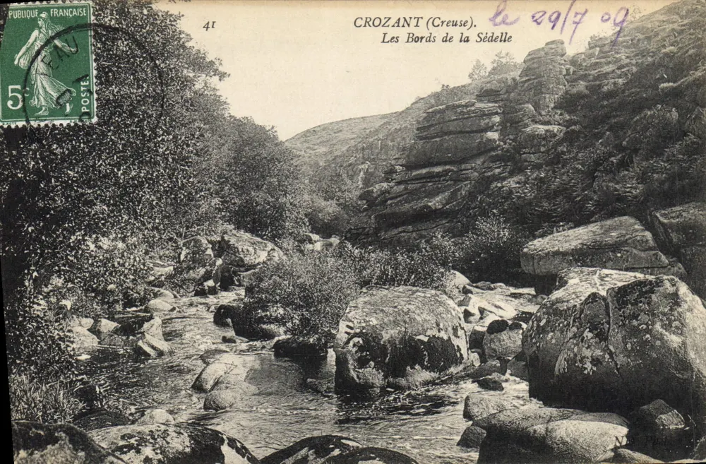 CROZANT (Creuse). Die Ufer der Sédelle — unbekannter Verlag, Nr. 41 - Vorderseite