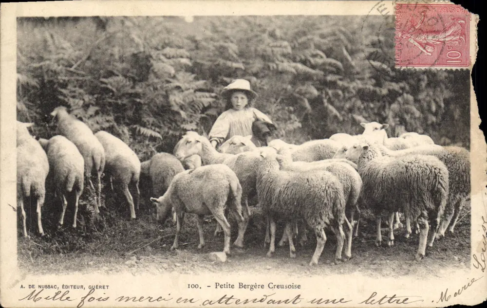 Petite Bergère Creusoise — A. DE NUSSAC, VERLEGER, GUÉRET — n°100 - Vorderseite