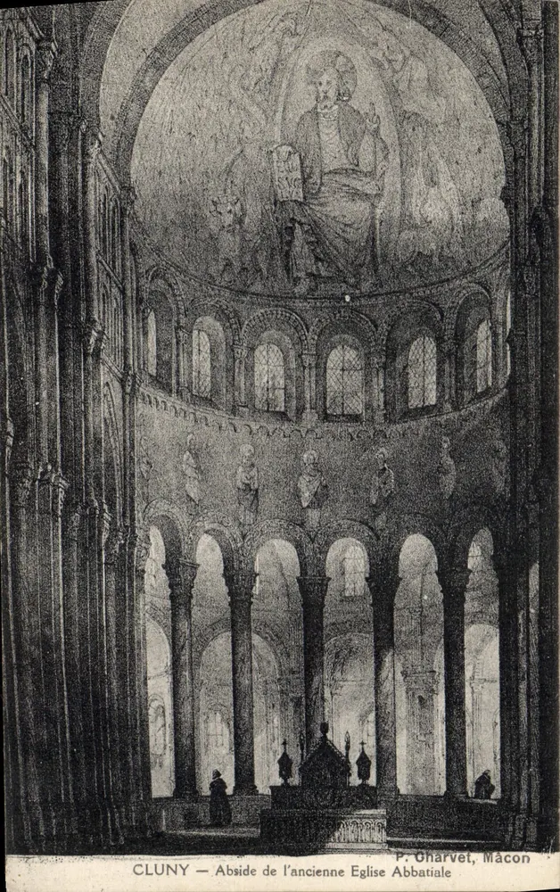 Cluny — Abside da antiga igreja abbatial — P. Charvet, Macon - Frente