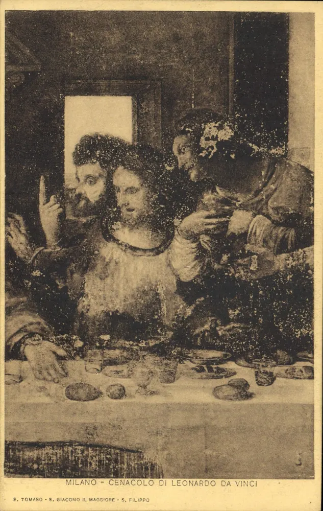 Milano - Cenacolo di Leonardo da Vinci — riproduzione — S. Tomaso, S. Giacomo il Maggiore, S. Filippo - Recto