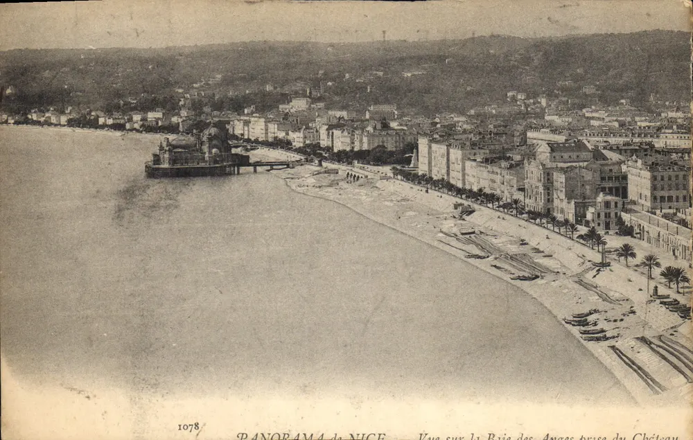 Panorama von Nizza — Blick auf die Rue des Anges vom Schloss aus — n° 1078 - Vorderseite