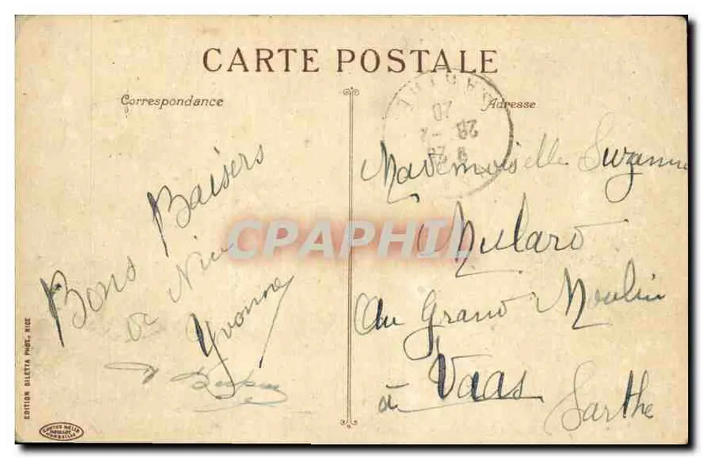 NICE - Promenade du Midi - La Plage par un coup de mer — Édition Giletta, n°14 - Rückseite