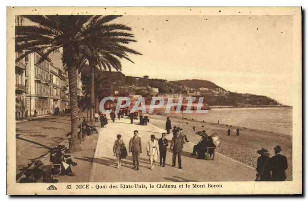 NICE - Quai der Vereinigten Staaten, Schloss und Mont Boron - Vorderseite