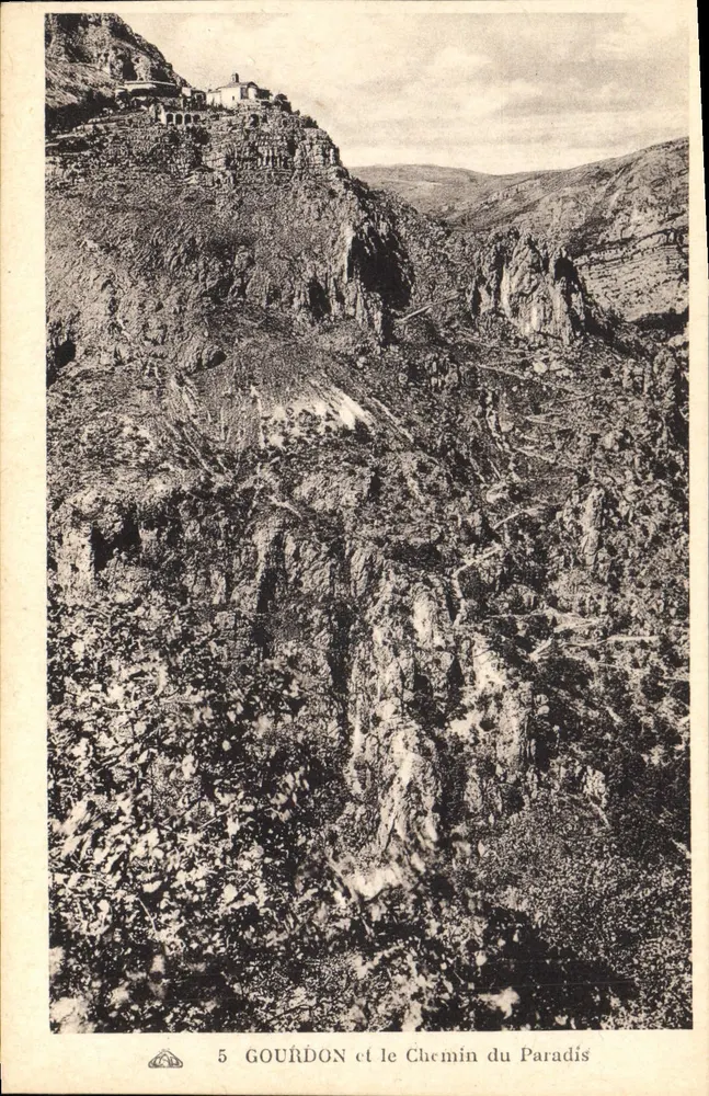 Gourdon en het Pad naar het Paradijs — panoramische weergave — uitgever Almaco, n°5 - Voorkant
