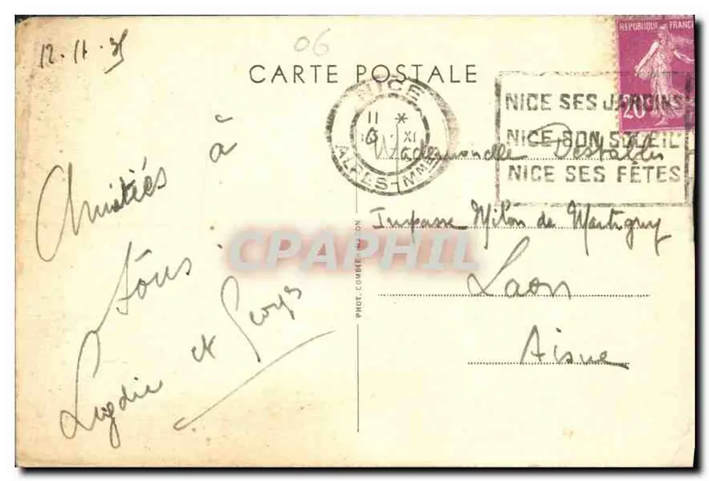 NICE — Promenade des Anglais — Cim - Verso