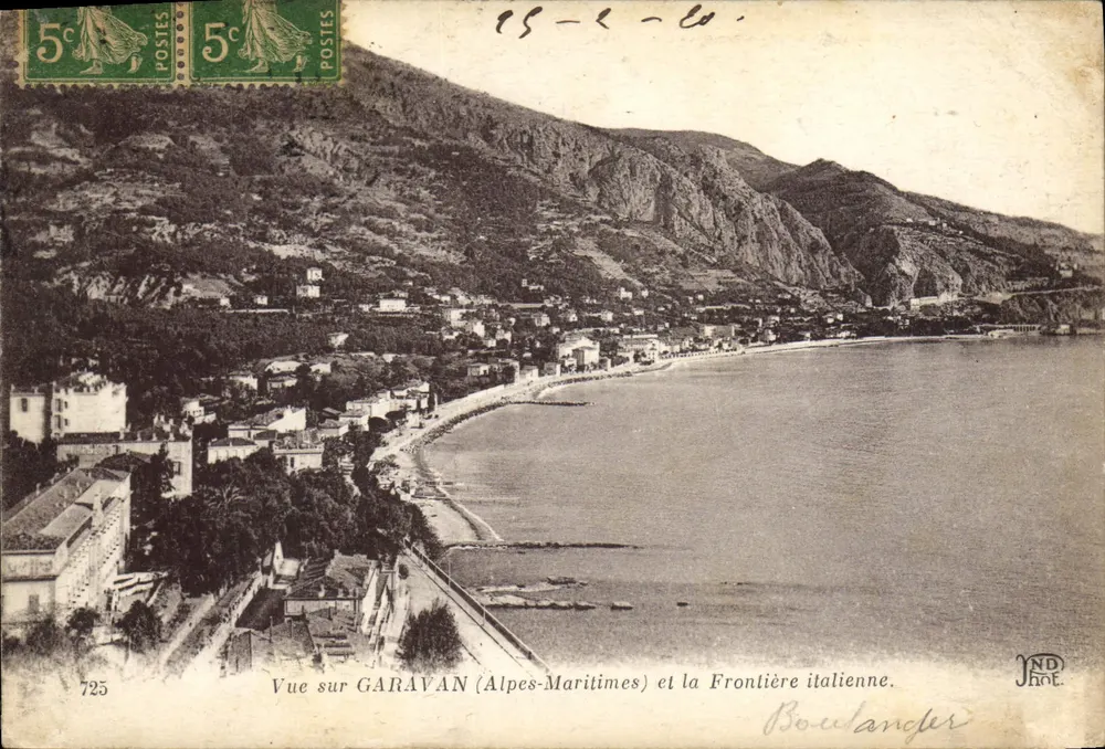 Ansicht von GARAVAN (Alpes-Maritimes) und der italienischen Grenze — Boulanguer, n°725 - Vorderseite
