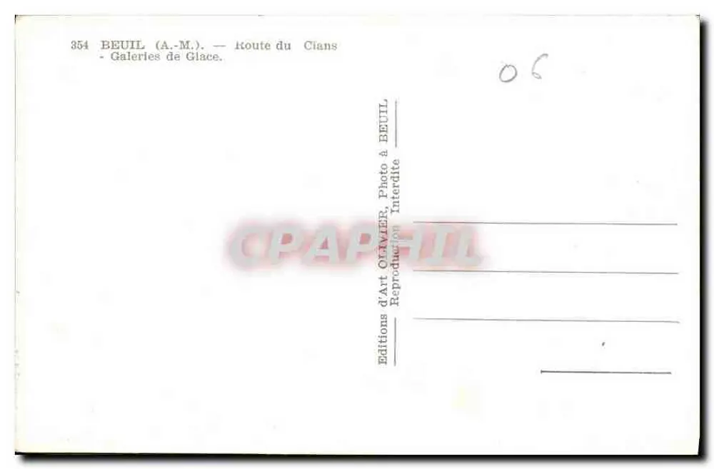 Beauregard (Ain) — Estrada do Clans — Galerias de Gelo — Éditions d'Art Ouvrier - Verso