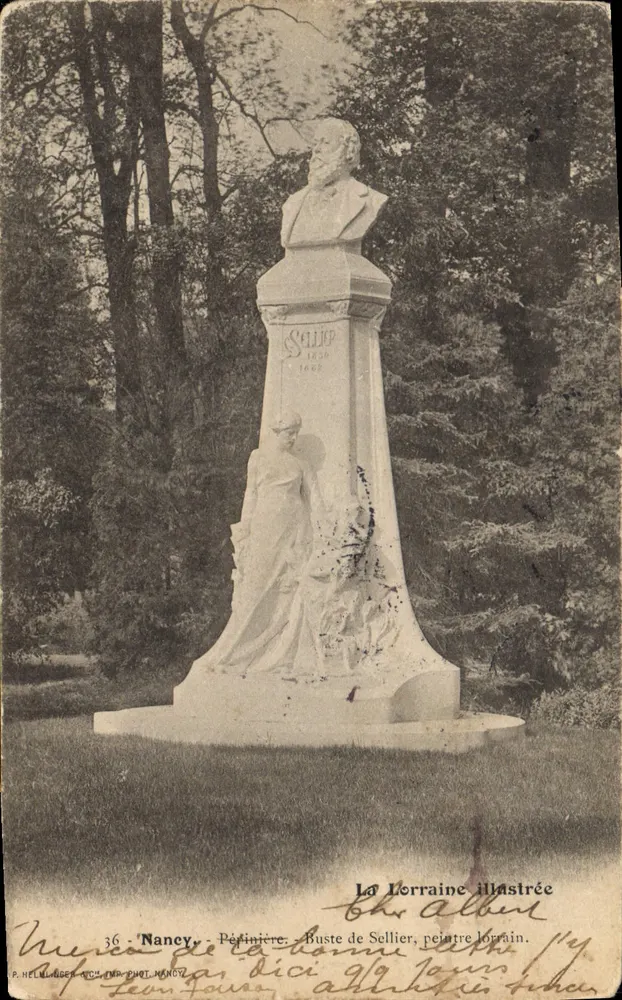 Nancy - Pétinière - Busto de Sellier, pintor lorraino — La Lorraine illustrée, n°36 - Frente
