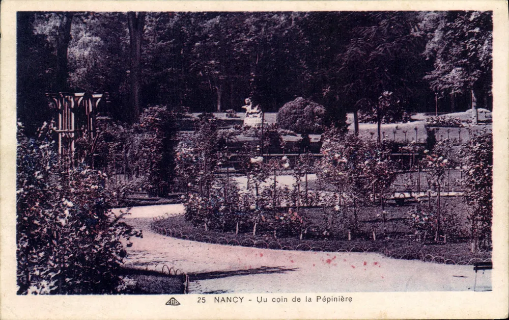 NANCY - El rincón de la Pépinière — Tarjeta postal antigua n°25, editor AP - Anverso
