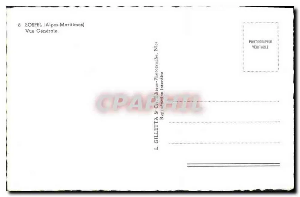 Sospel — Vista General — L. Gilletta & Cie, Niza - Reverso