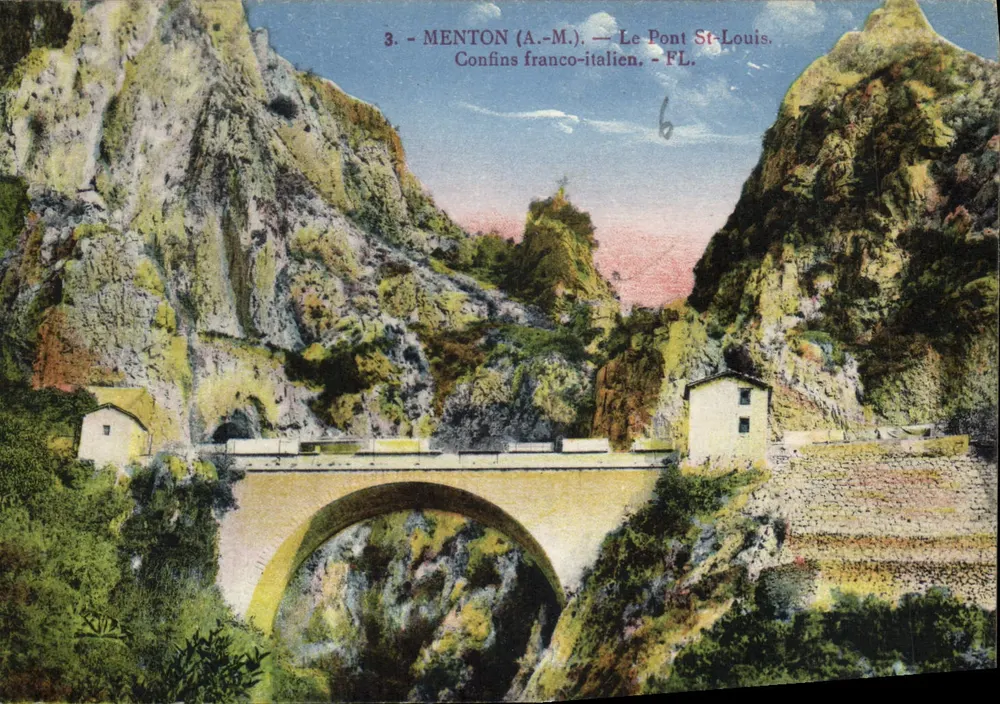 Menton (A.-M.) — Der Pont St-Louis. Französisch-Italienische Grenze. — FL. - Vorderseite