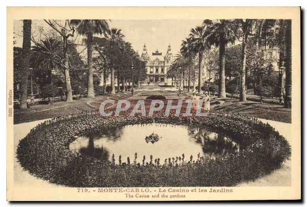 Monte-Carlo — Ansicht des Casinos und der Gärten — J. Gilletta, Nice, Nr. 719 - Vorderseite