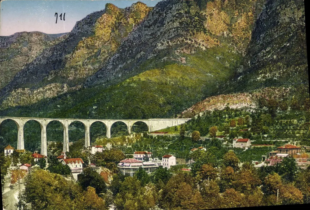 Gorges do Loup — Vista geral — Excursão — Édit. D'Art. Rostan & Munier, 19 R. Marceau, Nice - Frente