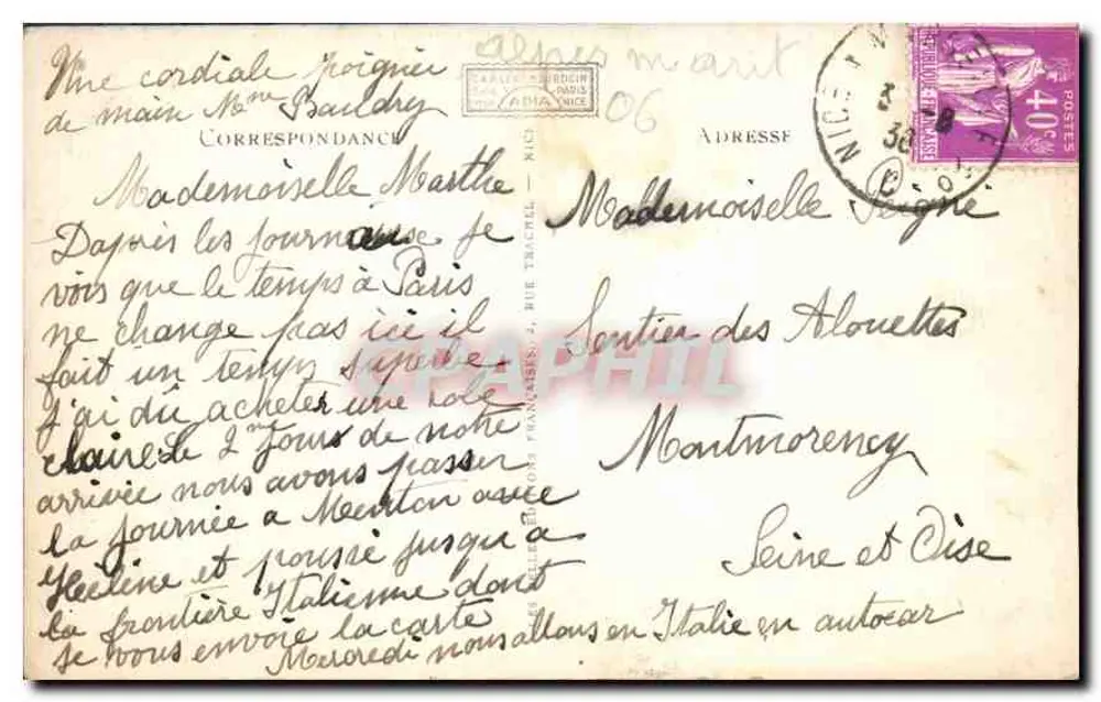 Ponte San-Luigi — Fronteira Italo-Francesa — Grimaldi-Ventimiglia, n°82 - Verso