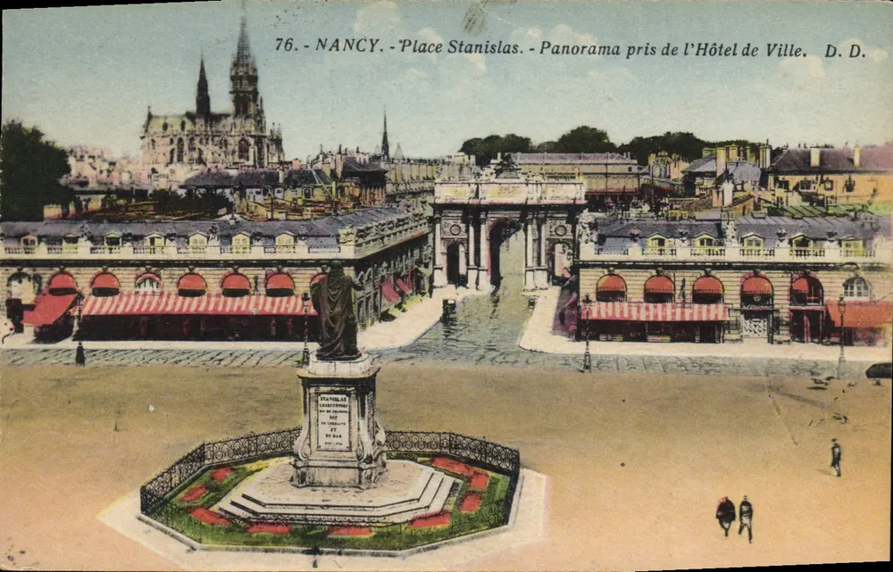 Nancy - Place Stanislas - Panorama vom Rathaus aus - D.D. - Vorderseite