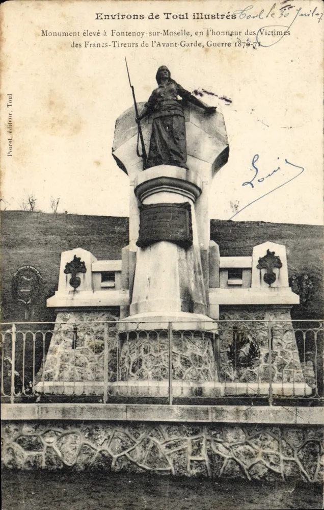 Denkmal in Fontenoy-sur-Moselle — Illustrationen von Toul — Verlag Porral, Toul - Vorderseite