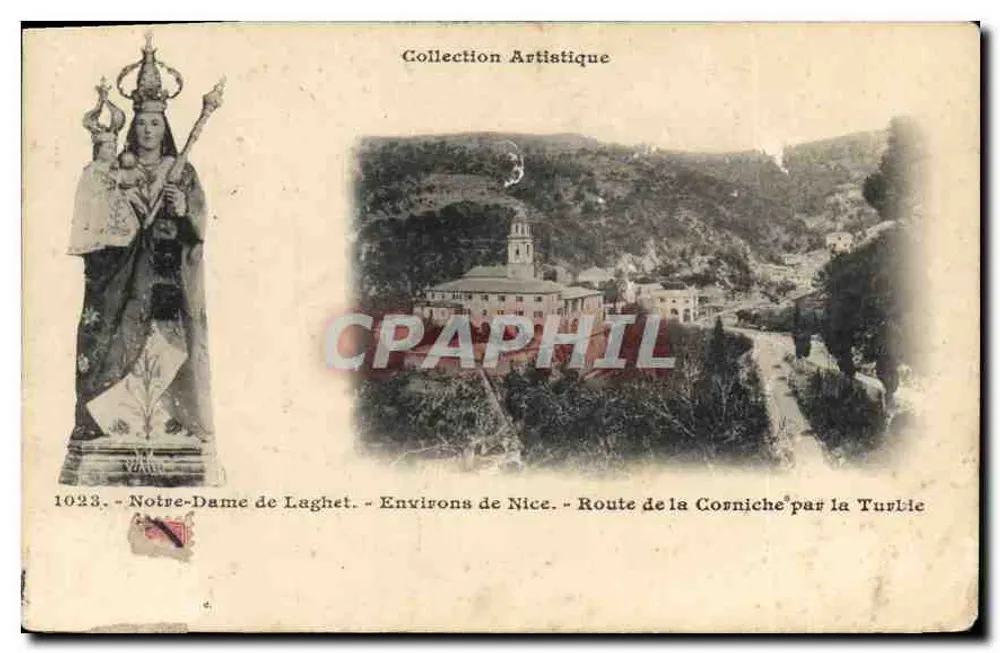 Unsere Frau von Laghet — Umgebung von Nizza — Route de la Corniche über Turbie - Vorderseite
