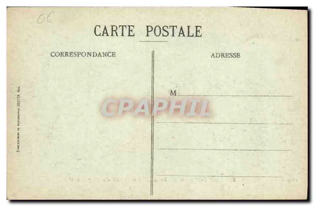 Menton - Unter den Bäumen - Promenade du Cap Martin — Gilletta-Ausgabe, Nr. 976 - Rückseite