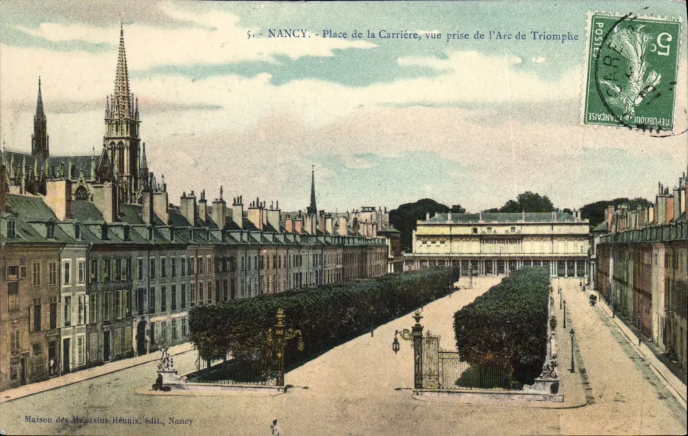 NANCY - Place de la Carrière, Ansicht vom Arc de Triomphe — Maison des Magasins-Réunis, Verlag, Nancy - Vorderseite