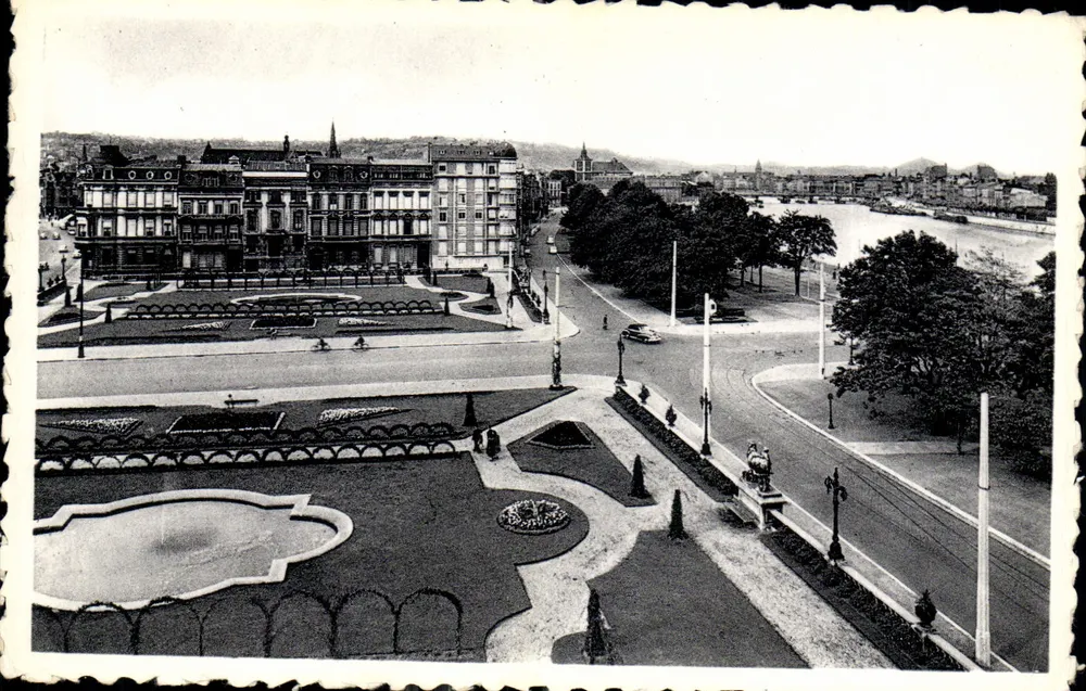 Piazza delle Terrasse e il Meuse — Liegi — editore non identificato - Recto