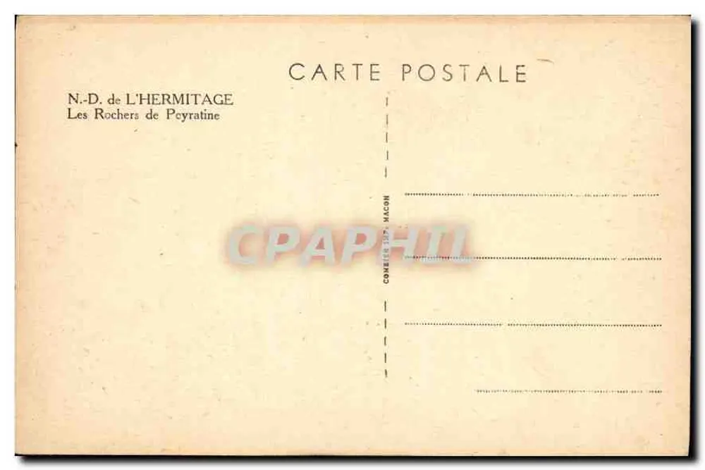 Die Felsen von Peyratine — Notre-Dame de l'Hermitage — Verlag Conceres, Mâcon - Rückseite