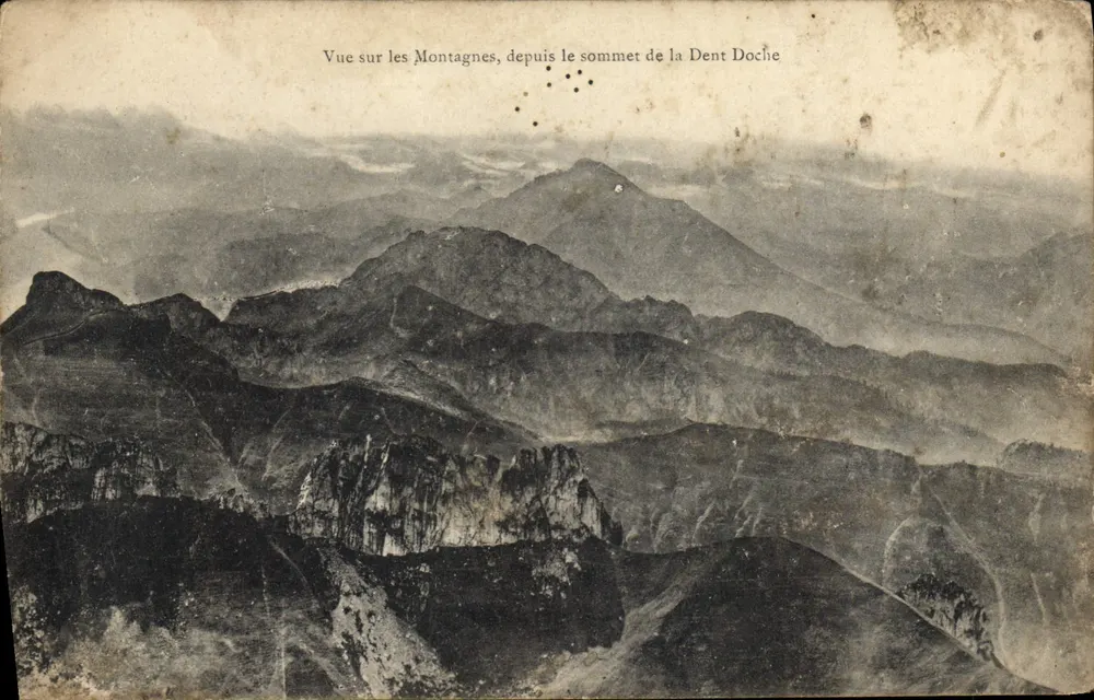 Ansicht der Berge, vom Gipfel der Dent Doche — Verlag nicht sichtbar - Vorderseite