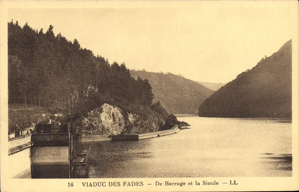 Viaduc des Fades — Der Staudamm und der Sioule-Fluss — LL - Vorderseite