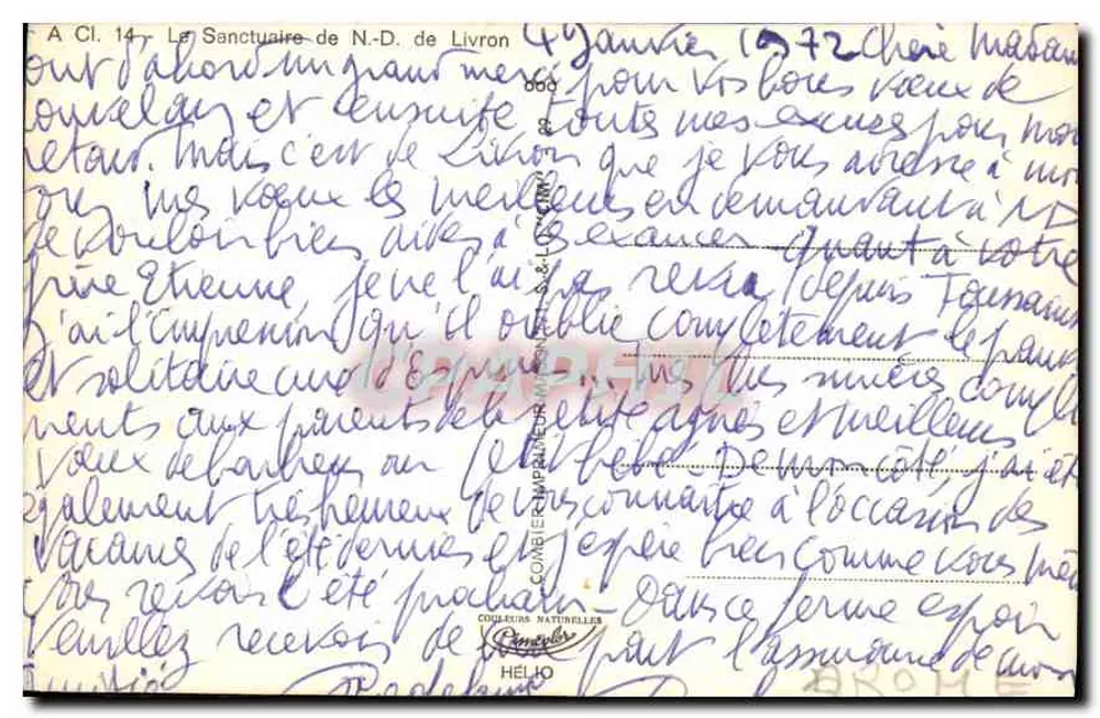 O Santuário de Nossa Senhora de Livron — editor Hélio, n° 14 - Verso