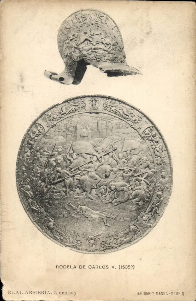 Rodela Karola V (1535?) — Real Armería — Hauser y Menet, Madryt - Awers