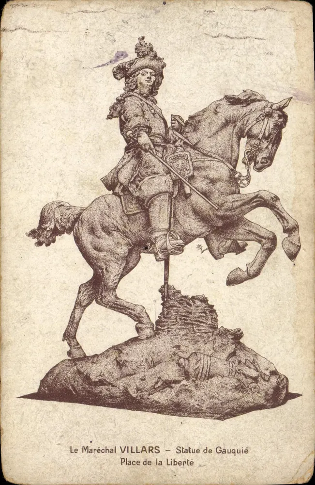 Maréchal VILLARS — Statue von Gauquie — Place de la Liberté - Vorderseite