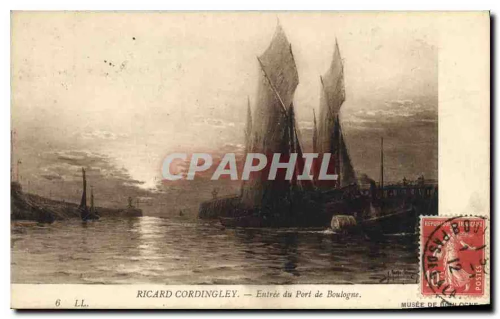 Eingang zum Hafen von Boulogne — Ricard Cordingley — Museum von Boulogne - Vorderseite