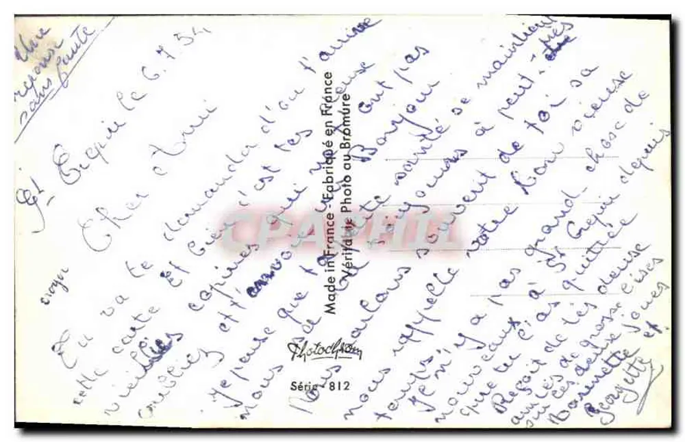 Casal amoroso — retrato de estúdio — Foto Cabritat, Série 812 - Verso