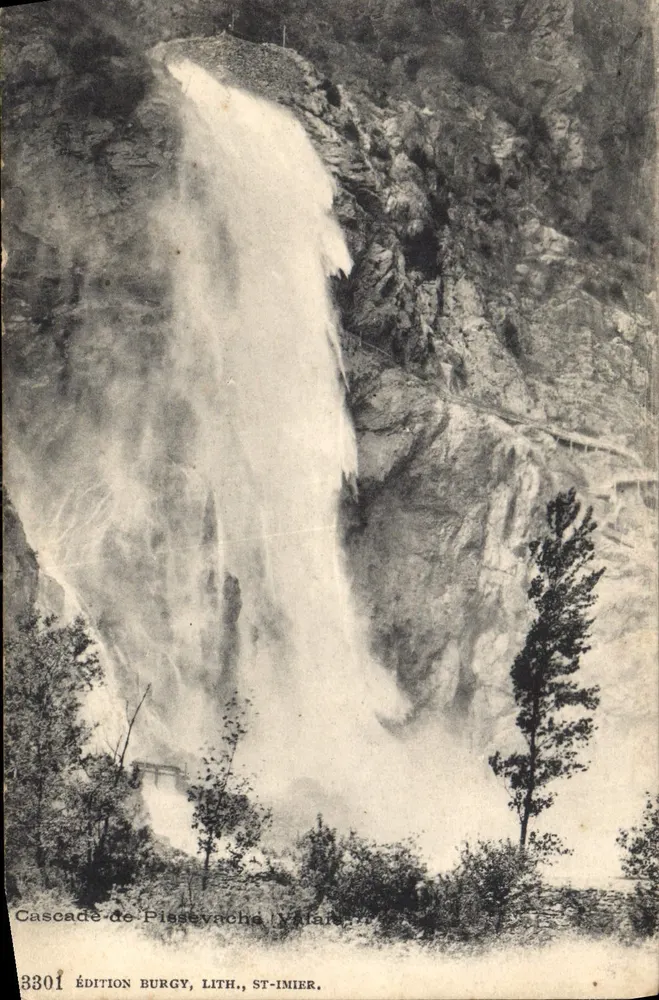 Cachoeira de Pissevache — Valais — Edição Burgy, lit. ST-IMIER, n°3301 - Frente