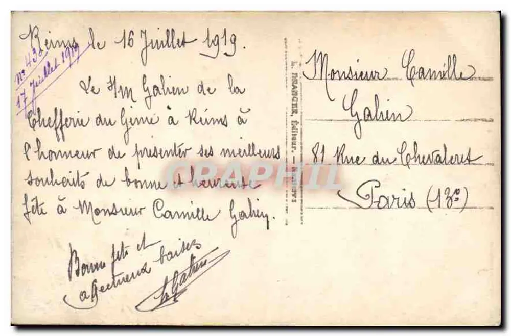 Paisagem de pôr do sol — decoração floral — editor S. D. n° 4181 - Verso