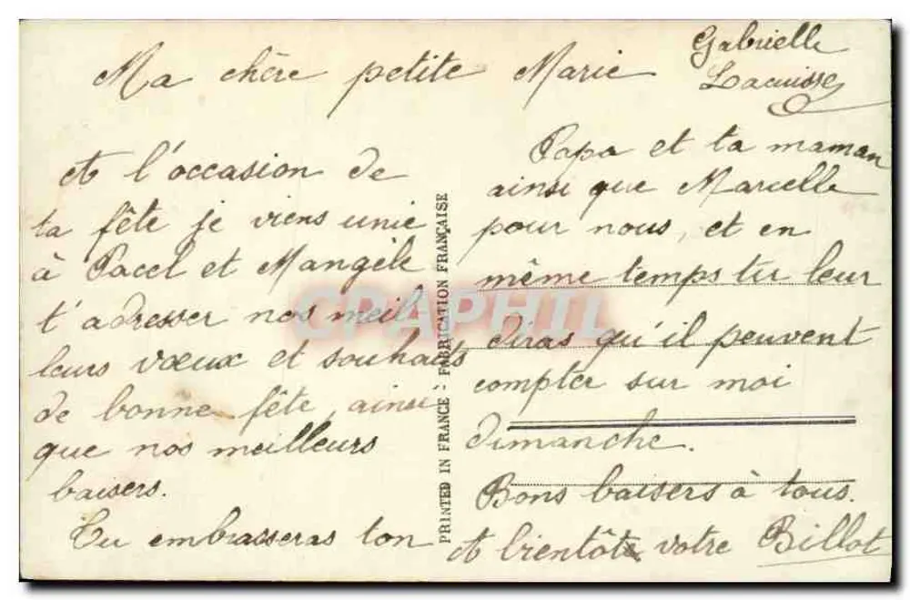 Junge Mädchen in grünem Kleid — mit Blumenstrauß — Verlag Lilas Nr. 66 - Rückseite