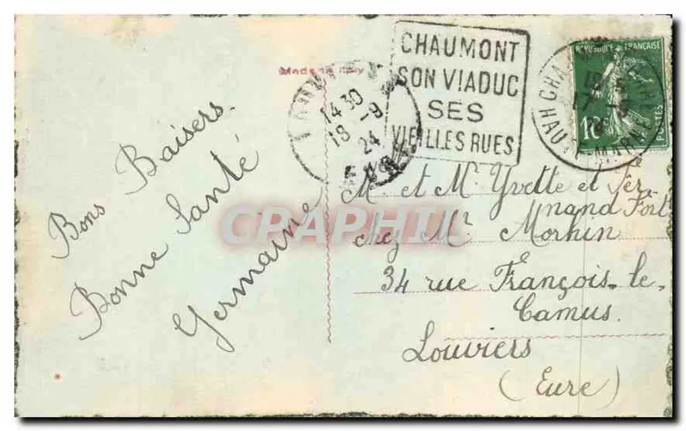 Gato branco — retrato sépia — Chaumont (Marne) - Verso