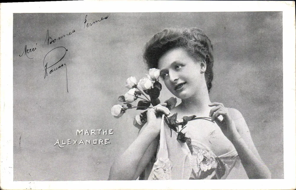 Marthe Alexandore — Retrato de jovem mulher com rosas — Méri Bonnes Fermes - Frente