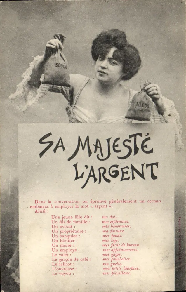 Sua Majestade o Dinheiro — publicidade satírica — Fototipia A. Gréaït & Cie - Frente