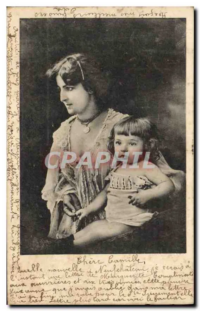 Mulher e criança — retrato — editor desconhecido, número de série não visível - Frente