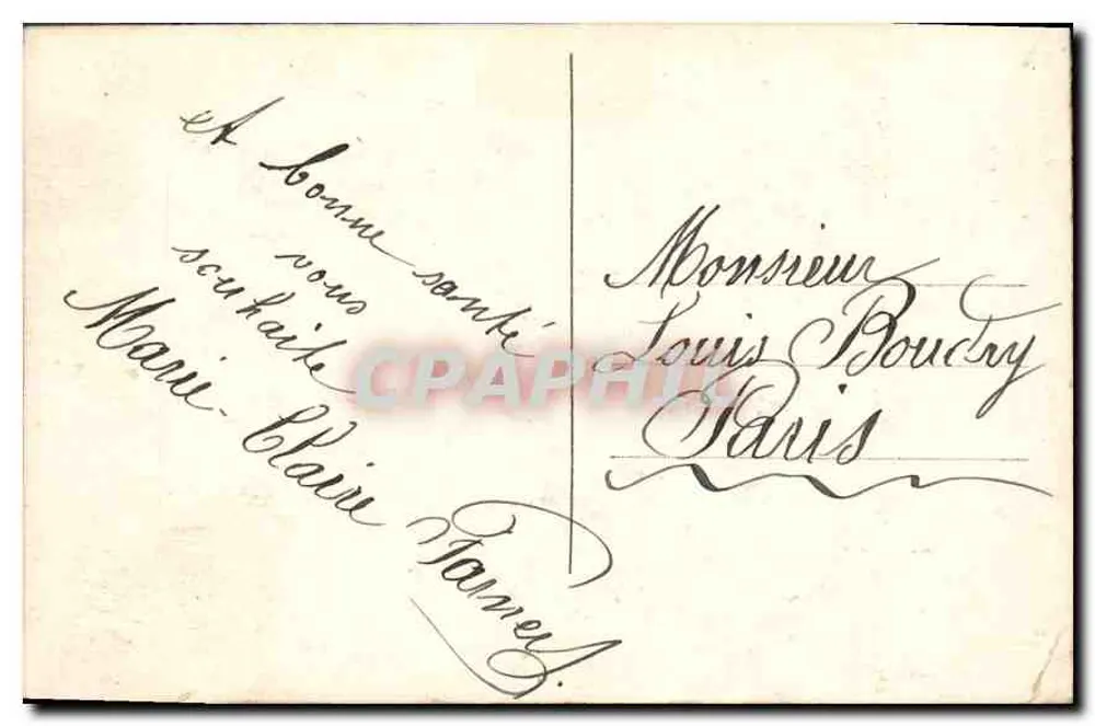 Kind auf einem mit Blumen dekorierten Drachen — Frohe Neujahr, ich bringe Glück — DIX PARIS 2317½ - Rückseite