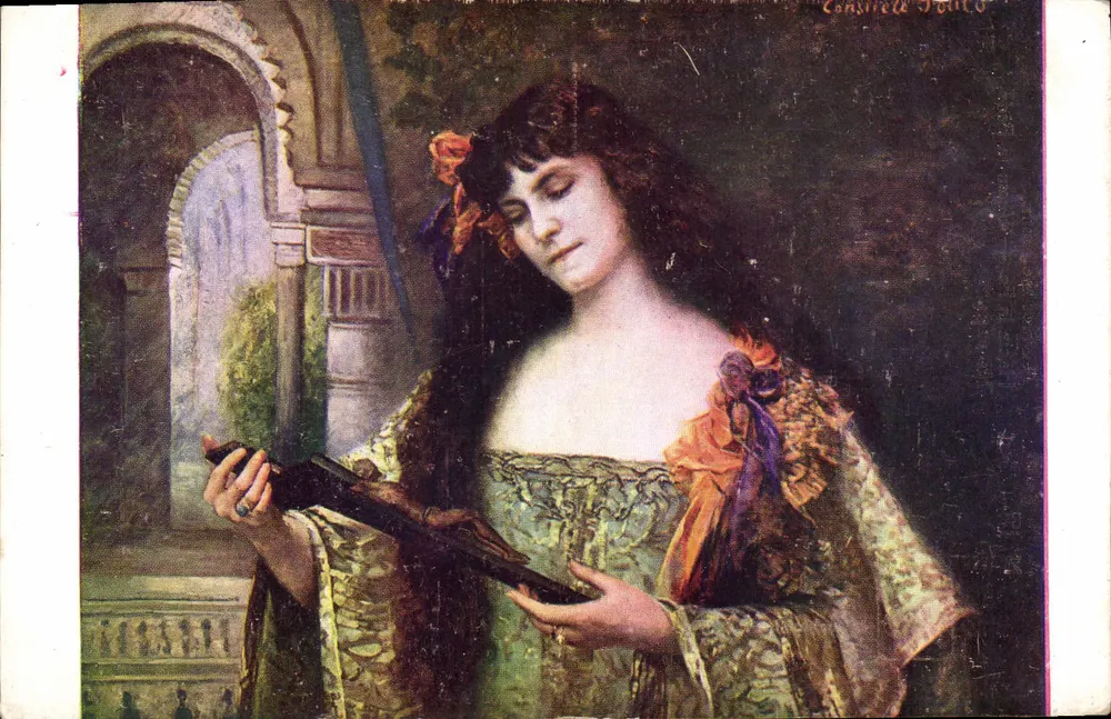 Frau, die liest — Auf dem Weg zum Glauben — Consuelo Fould — Luxchromie A, Noyer, Paris, Nr. 199 - Vorderseite