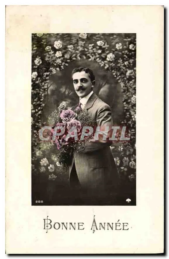 Homem com rosa — Boa Ano — n°288 - Frente