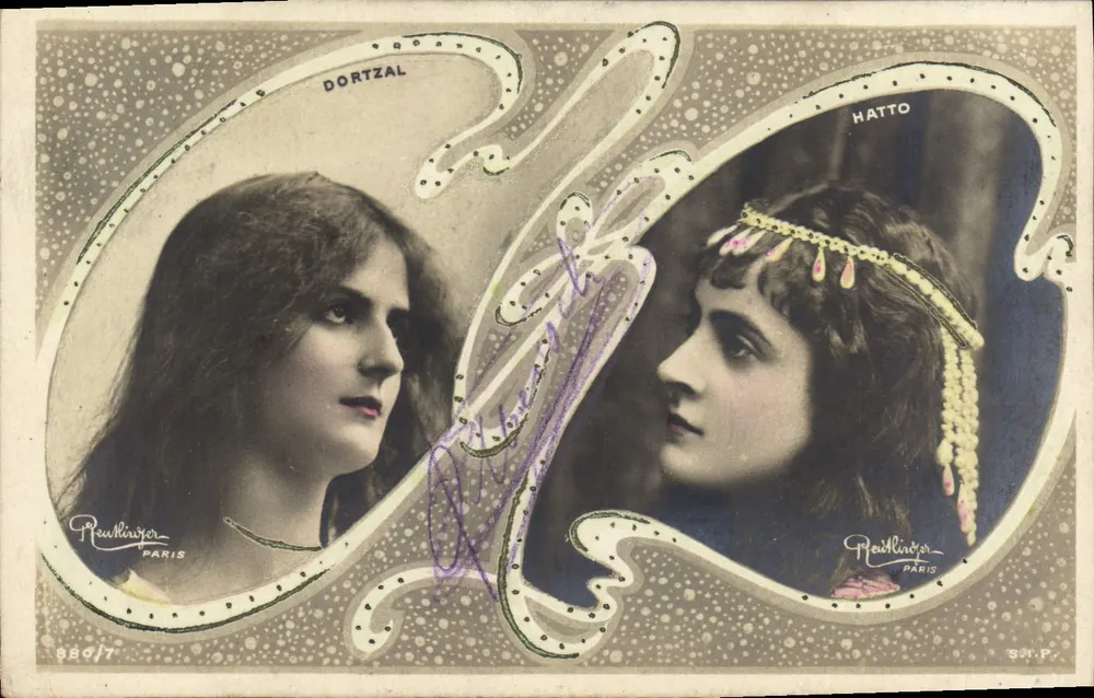 Dortzal e Hatto — retratos de cantoras — Reutlinger Paris, n° 889/7 - Frente