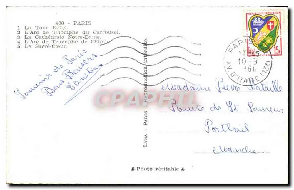Paris — Erinnerung an PARIS —- Paris - Rückseite