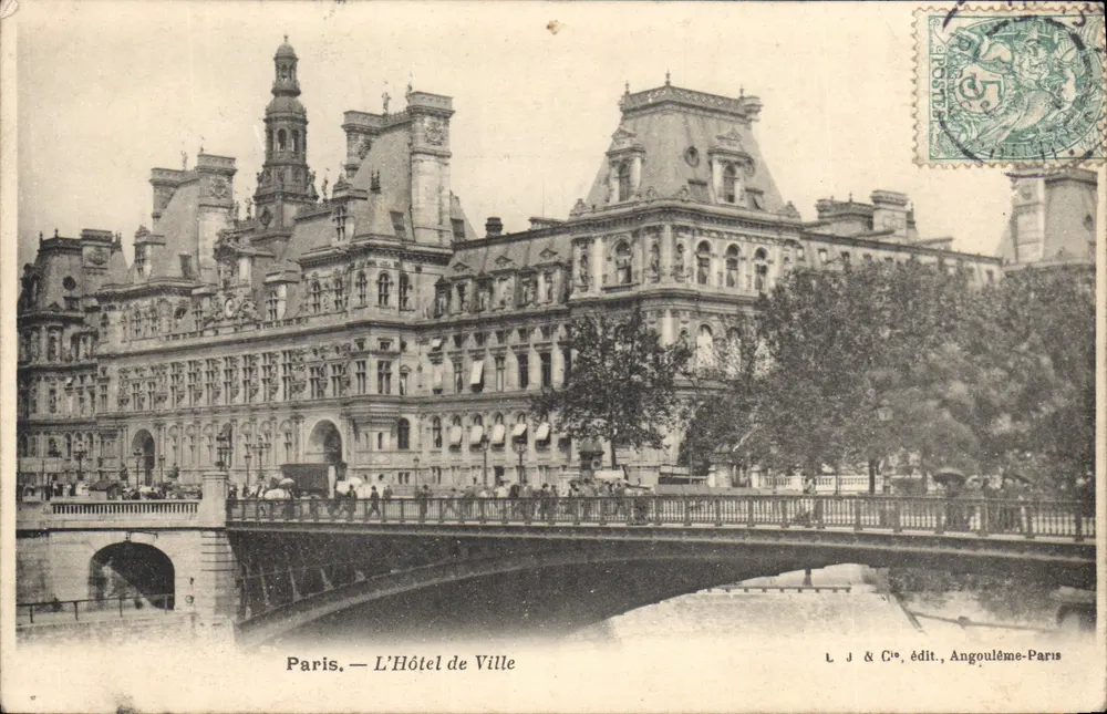 Paris — A Prefeitura — L. J. & Cie, editora, Angoulême-Paris - Frente