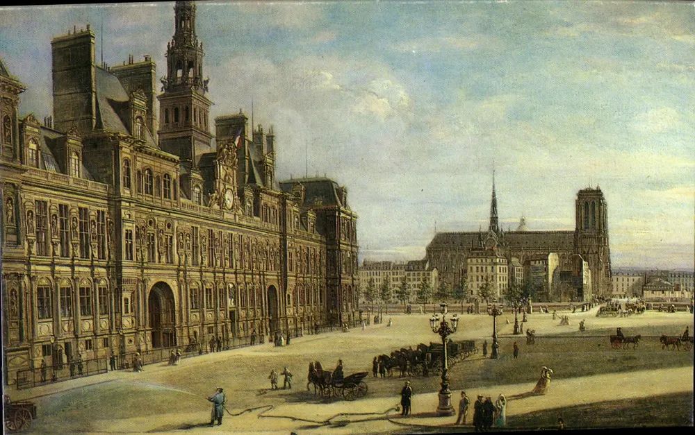 Hôtel de Ville von Paris — Ansicht von 1867 — Nationalmuseen, Nr. 721 - Vorderseite