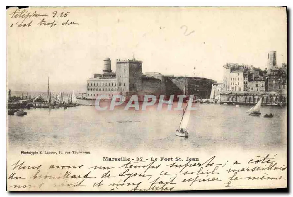 Marselha - O Forte St Jean — Fototipia E. Lacour, 10 rue Thubonnau — n°37 - Frente